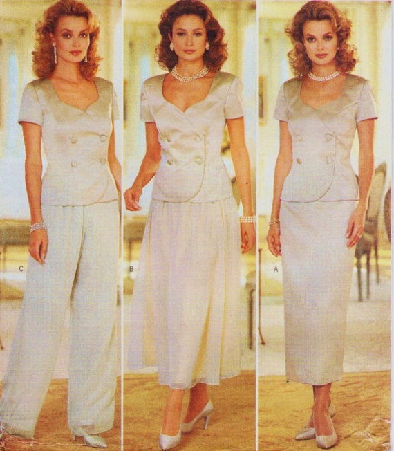 4443 UNCUT Vintage Butterick Sewing Pattern Evening Top Skirt Pants Donna Ricco