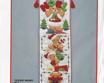 Holiday Wishes Felt Christmas Card Holder Bucilla Kit 82758 Teddy Bear Card Holder