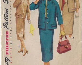 1950年代 ツーピーススーツ ジャケット＆スカート シンプリシティ 裁縫