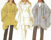 neuer Look der 90er Jahre Sewing Pattern 6927 Womens einfach Poncho mit Kapuze und Taschen Größe 10 12 14 16 18 20 22 24 Büste 32 1/2 bis 46 ungeschnitten