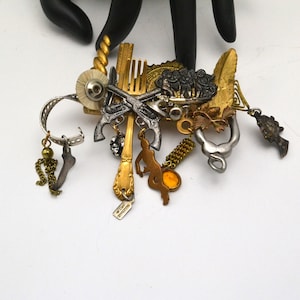 80s John Wind Maximal Art Assemblage Brooch Statement Pin or Men or Women