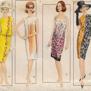 1960er Jahre Audrey Hepburn Etuikleid Damen Audrey Hepburn Etuikleid mit Ausschnitt Variationen Vogue Schnittmuster 6154 Größe 16 Büste 36