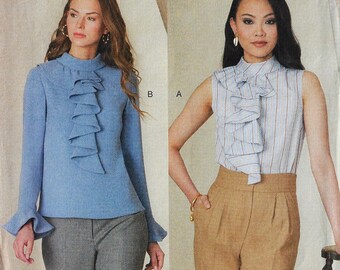 Fitted Top with Ruffle Detail & Variations Vogue Sewing Pattern V1824 Size 16 18 20 22 24 FF