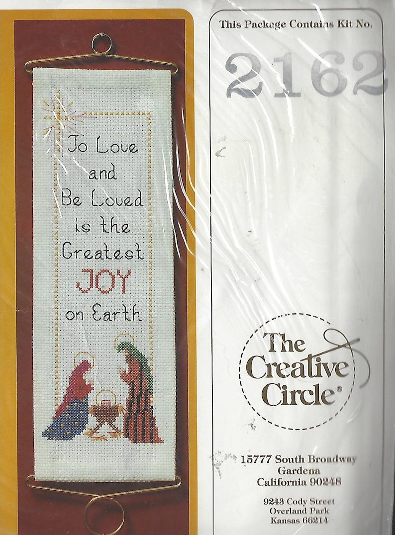80s Christmas Joy Bellpull Creative Circle Counted Cross Stitch Kit 2162 By Denise May-Levenick Christmas Bellpull Kit 4 x 14 NIP