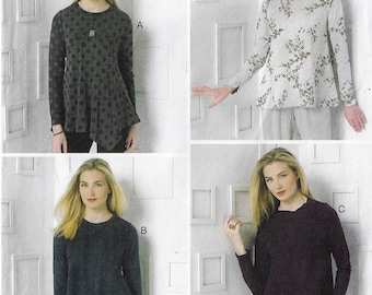 Marcy Tilton gebreide tops Naaddetails Vogue-naaipatroon V9130 Maat: 16 tot 26 FF