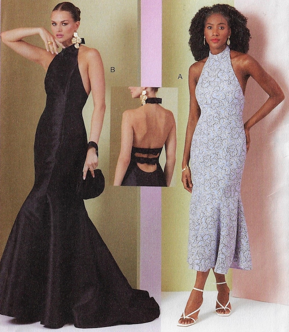 Halter Evening Gown 2 Lengths Vogue Sewing Pattern V2010 Size 6 8 10 12 14  FF - Etsy UK
