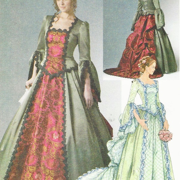 McCalls Sewing Pattern M6097 Womens Victorian Costume Top & Skirt Size 6 8 10 12 Bust 30 1/2 to 34 FF FF Steampunk Costume