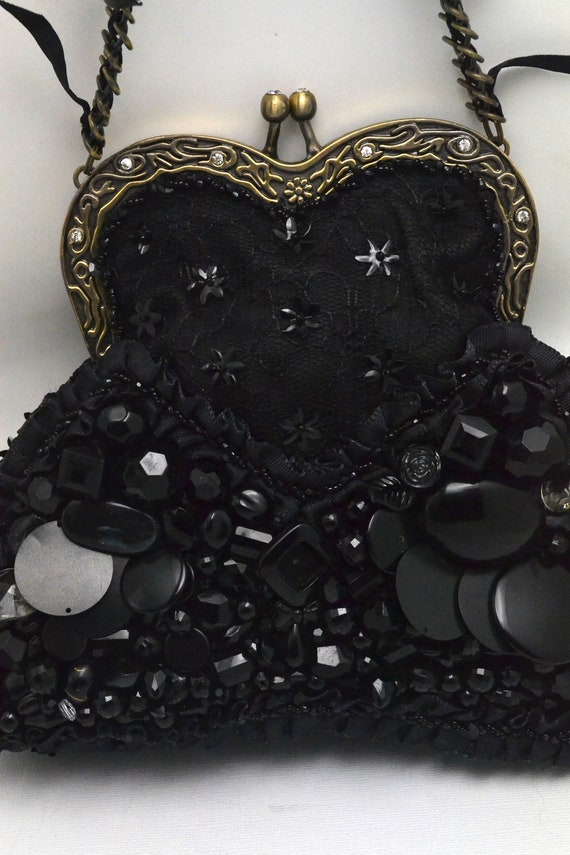 Mary Frances Lolita Purse Black with Sequins, Lac… - image 2