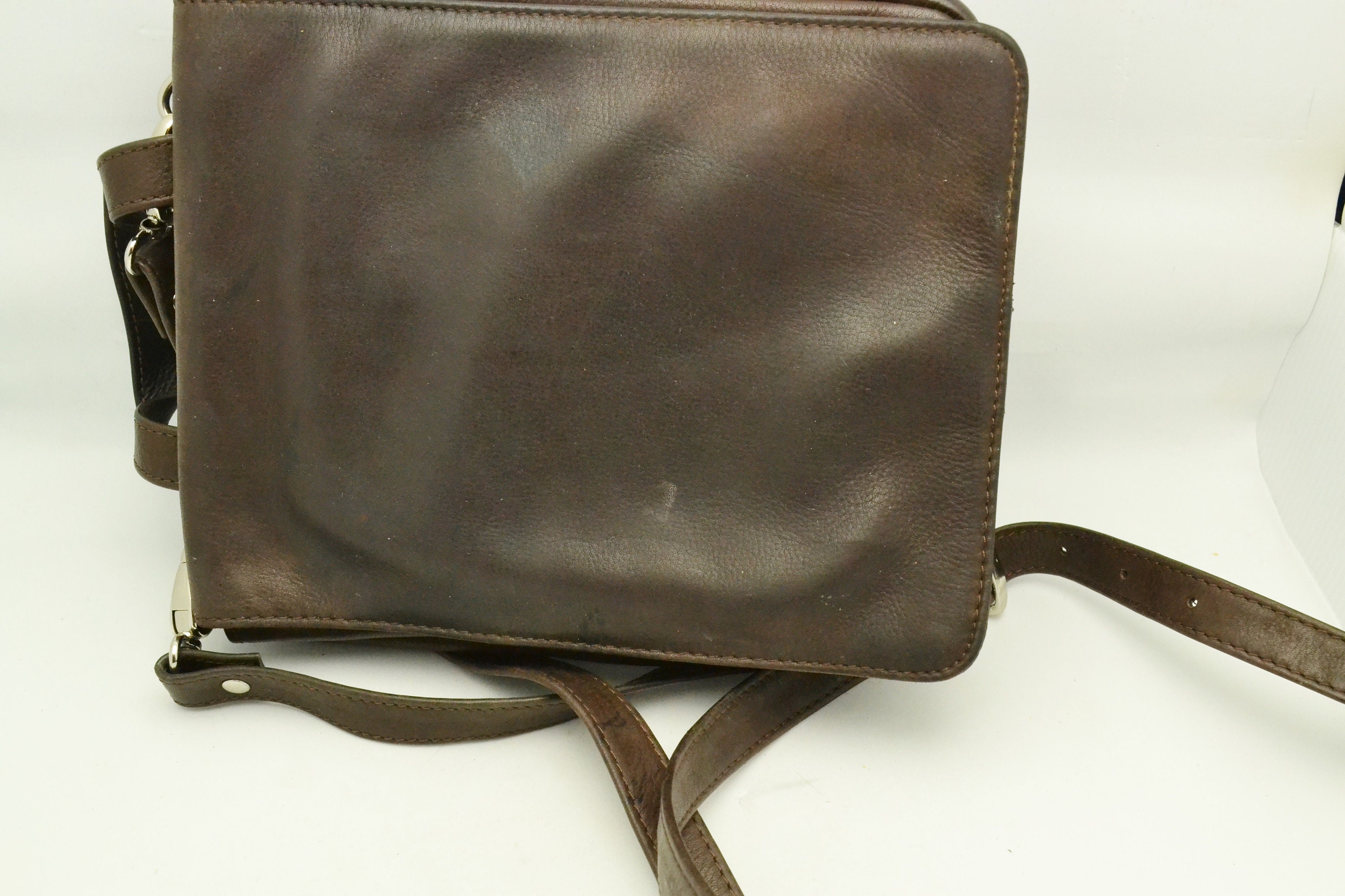 90s Wilsons Leather Crossbody Bag - Dark Chocolate Wallet Style - Etsy