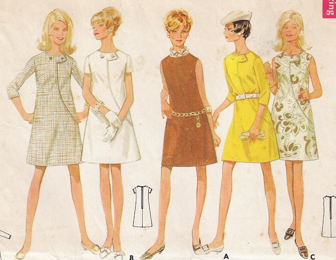 60s Butterick Sewing Pattern 4818 Womens One Piece Dress With Etsy Ireland