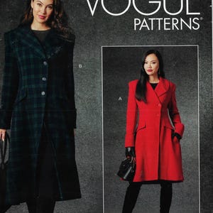 Womens Fitted, Lined Coats with Variations Vogue Sewing Pattern V1752 R10863 Size 16 18 20 22 24 Bust 38 to 46 FF