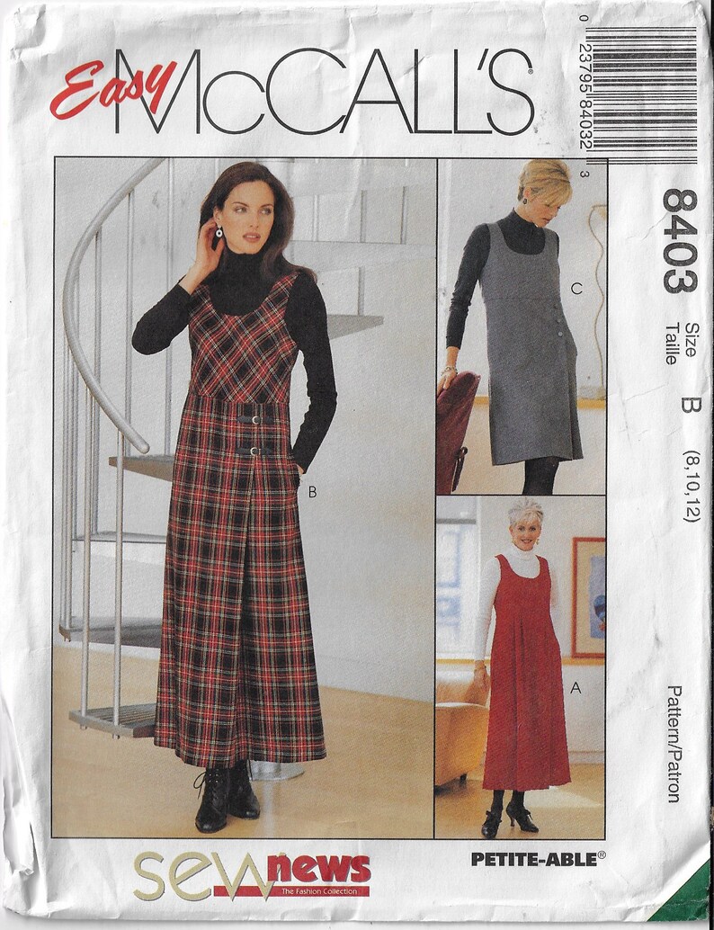 8403 UNCUT McCalls Sewing Pattern Misses Sew News Semi Fitted Jumper Easy Casual