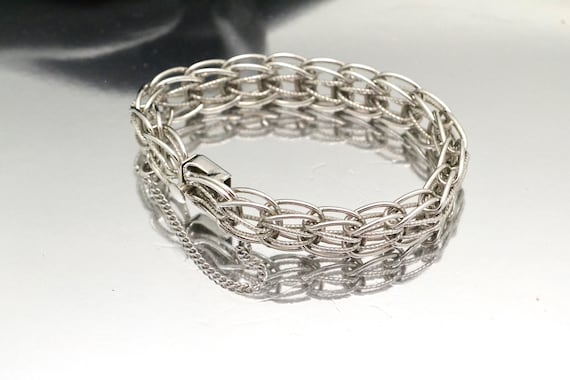 アクセサリー Vintage Silver Roller Chain Bracelet 925 6.25” 8mm, vintage Italy sterling silver 925 double curb
