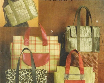 DIY Fabric Satchel Bags in 4 Styles Vogue Sewing Pattern V8439 FF