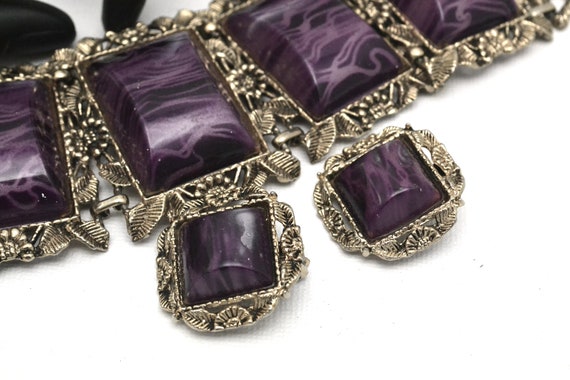 Selro Wide Cuff Bracelet & Clip Earrings Beautifu… - image 6