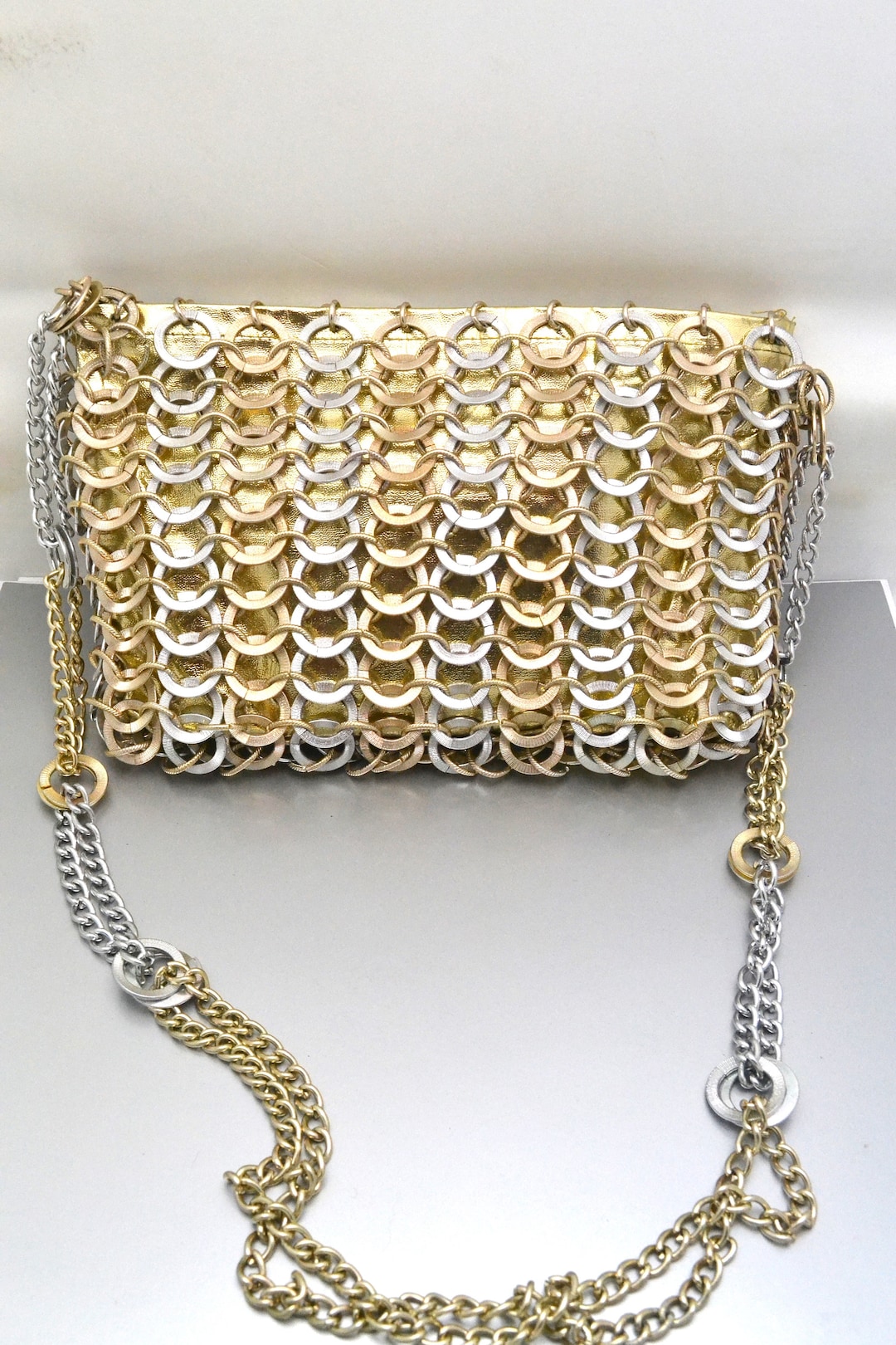 Vintage 60s Walborg Metallic Disc Chain Bag Designed by Paco Rabanne ...