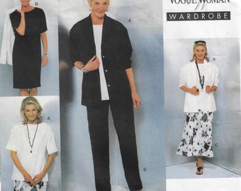 90s Womens Loose-Fitting Jacket, Dress, Top, Skirt & Pants Vogue Sewing Pattern 2139 Size 14 16 18 Bust 36 38 40 FF