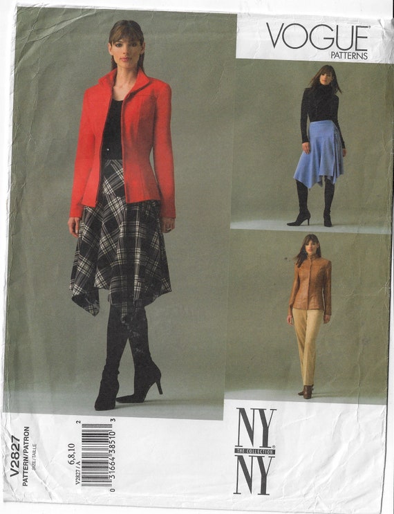 NY NY Collection Womens Front Zipper Jacket Wrap Skirt Shaped - Etsy Israel
