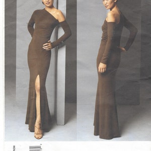 Donna Karan Womens Sexy Evening One Shoulder Dress Vogue Sewing Pattern 2646 Size 8 10 12 Bust 31 1/2 to 34 FF