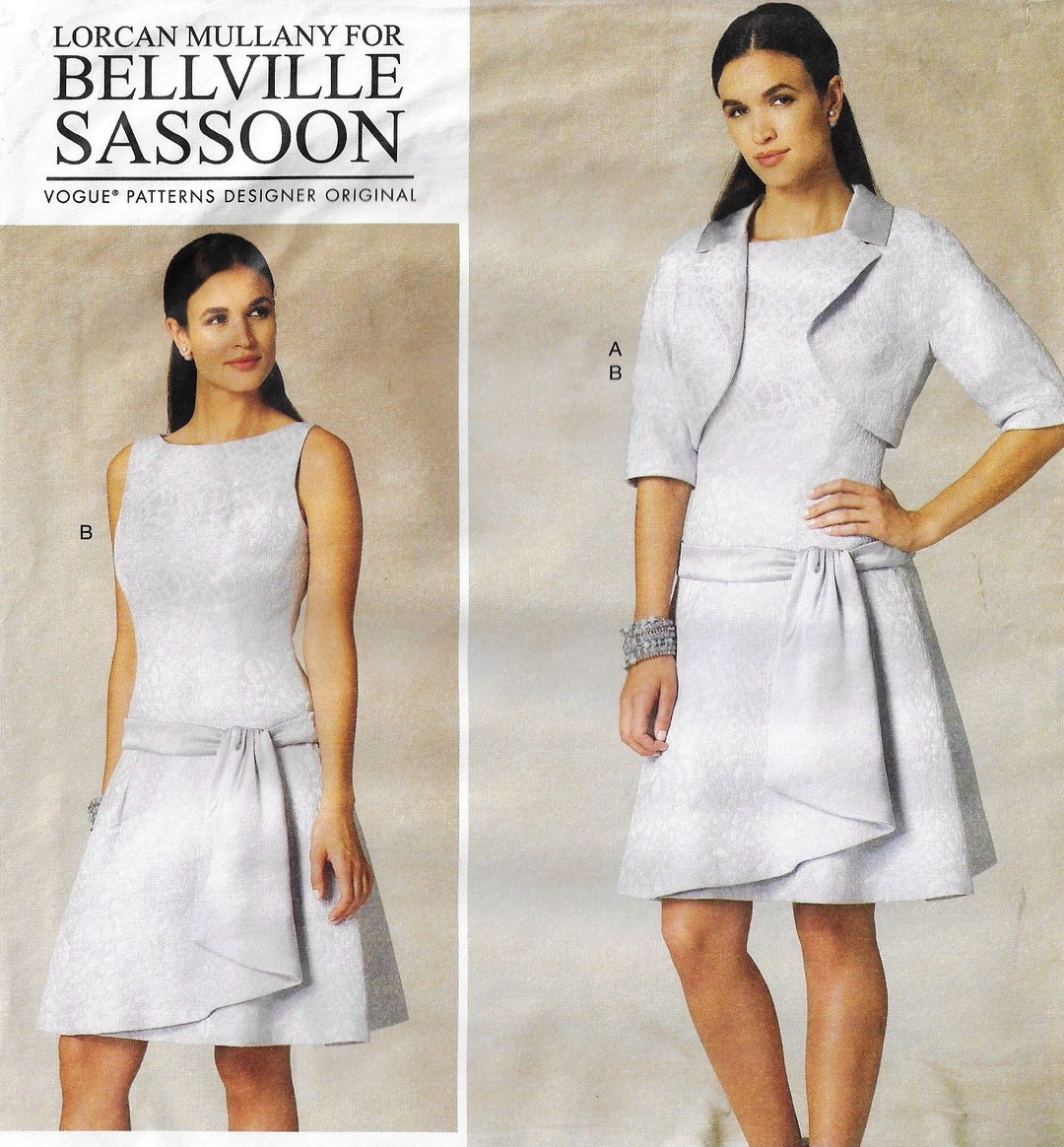 Bellville Sassoon Womens Jacket Dress Vogue Sewing Pattern V1485 Size 