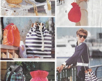 90s Womens Accessories Bucket Bags, Evening Pouches & Backpack Style Purses Vogue Sewing Pattern 8070 FF