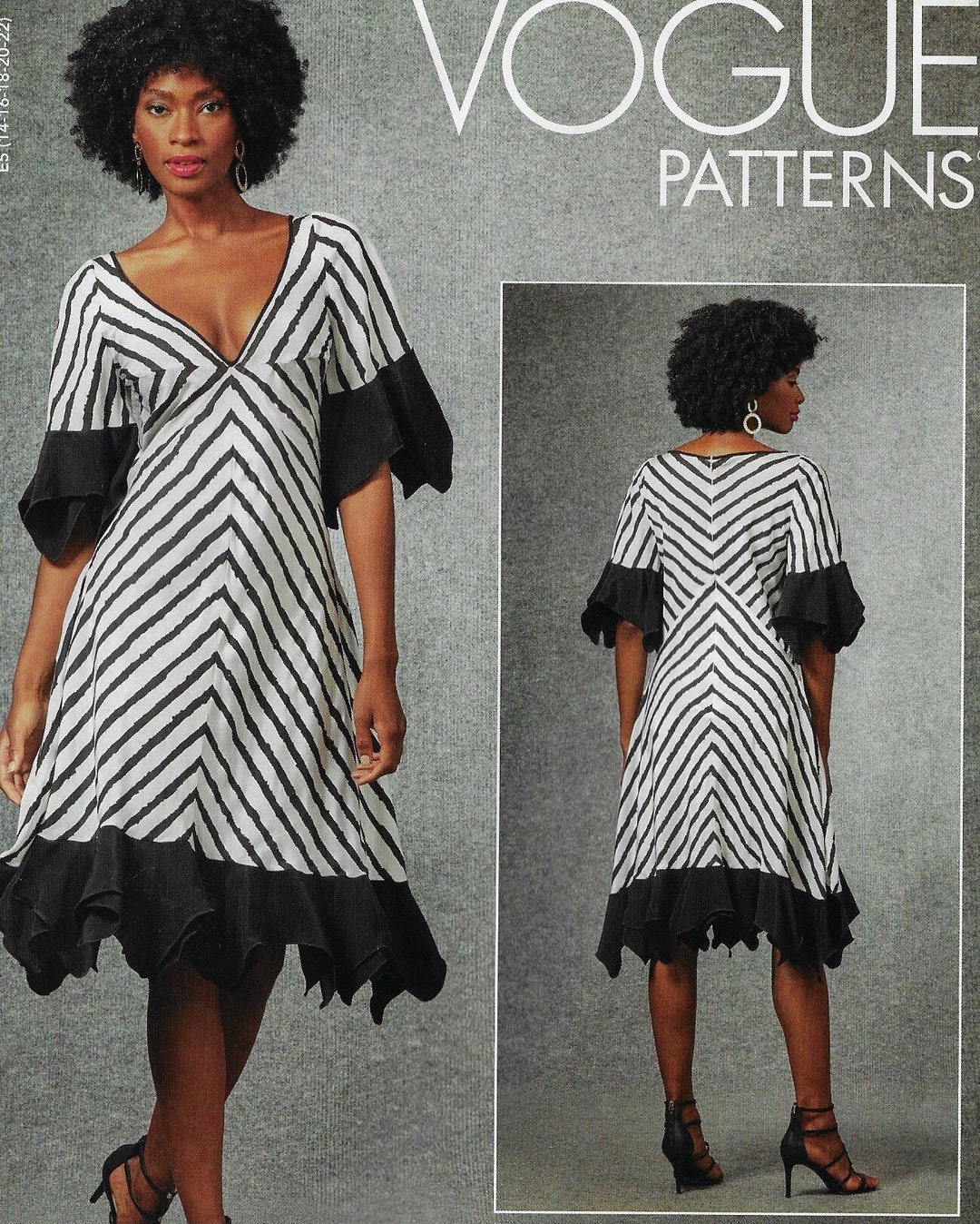 Zandrra Rhodes Patterns Zandra Rhodes Womens Loose Fitting Bias Dress Vogue Sewing Pattern ...
