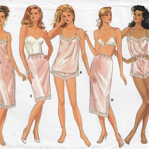 80s Womens Slip, Camisole, Panties, Teddy & Half Slip Butterick Sewing Pattern 5740 Size 12 14 16 Bust 34 36 38 FF