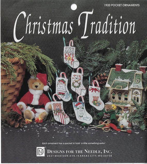 90年代風クリスマスポケットオーナメントデザイン（ニードルカウント