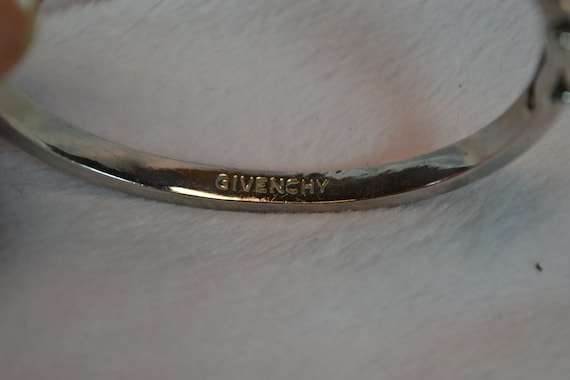 Sparkling Signed Givenchy Hinged Bangle Bracelet … - image 4