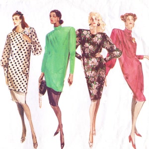 80s Womens Dress or Tunic & Skirt Vogue Sewing Pattern 2205 Size 14 Bust 36 FF