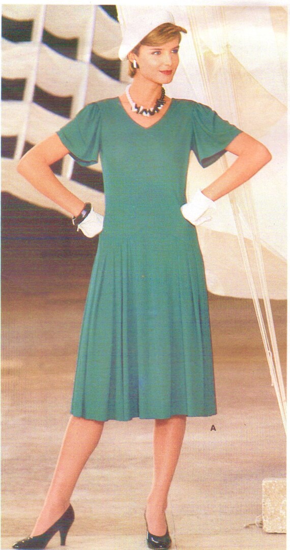 FF Bust 32.5 PulloverDress Vogue 1451 Vintage Sewing Patterns for Women JEAN MUIR 1980s Dress Pattern Vogue Designer Original Uncut