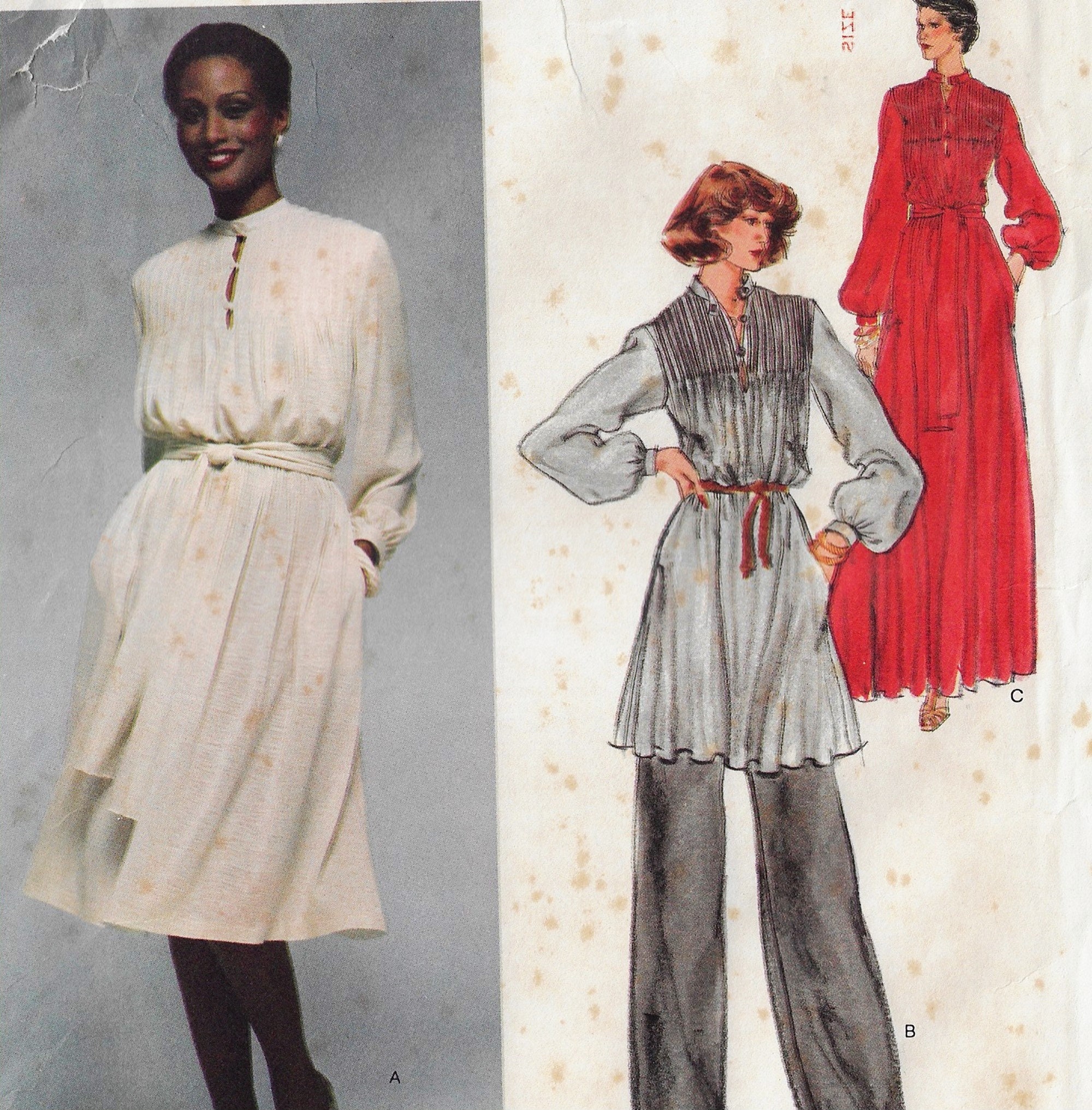 1970s Christian Dior Womens Hippie Pullover Dress in 2