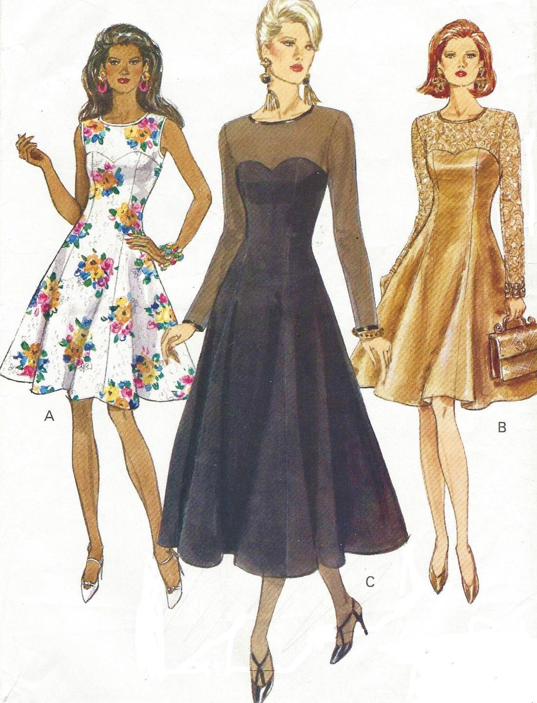 90s Vogue Sewing Pattern 8544 Womens Cocktail Dress Size 90s Vogue Sewing Pattern 8544 Womens Cocktail Dress Size