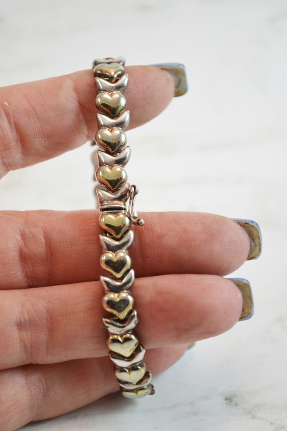 Vintage 925 Heart Bracelet Made in Italy Sterling… - image 2
