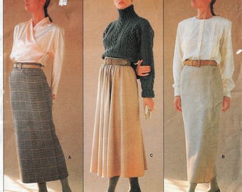 1980s Calvin Klein Skirts in 3 Variations Vogue Sewing Pattern 1790 Size 14 FF