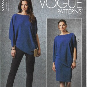 Patrón de costura Vogue para túnica, falda y pantalones de Tom & Linda Platt V1665 Tallas 6 8 10 12 14 FF