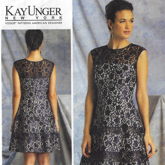 Kay Unger Fit & Flare Dress Vogue Sewing Pattern V1393 Size 14 16 18 20 22  FF - Etsy