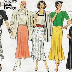 Jupe femme années 80 avec variantes de design Patron de couture Vogue 1726 Taille 16 Taille 30 Hanche 40