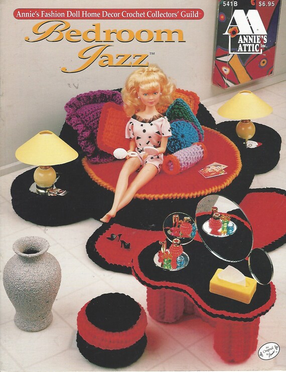 90s Bedroom Jazz Crochet Doll Furniture For Barbie And Doll Houses Annie S Fashion Doll Home Decor Crochet Collectors Guild 541b