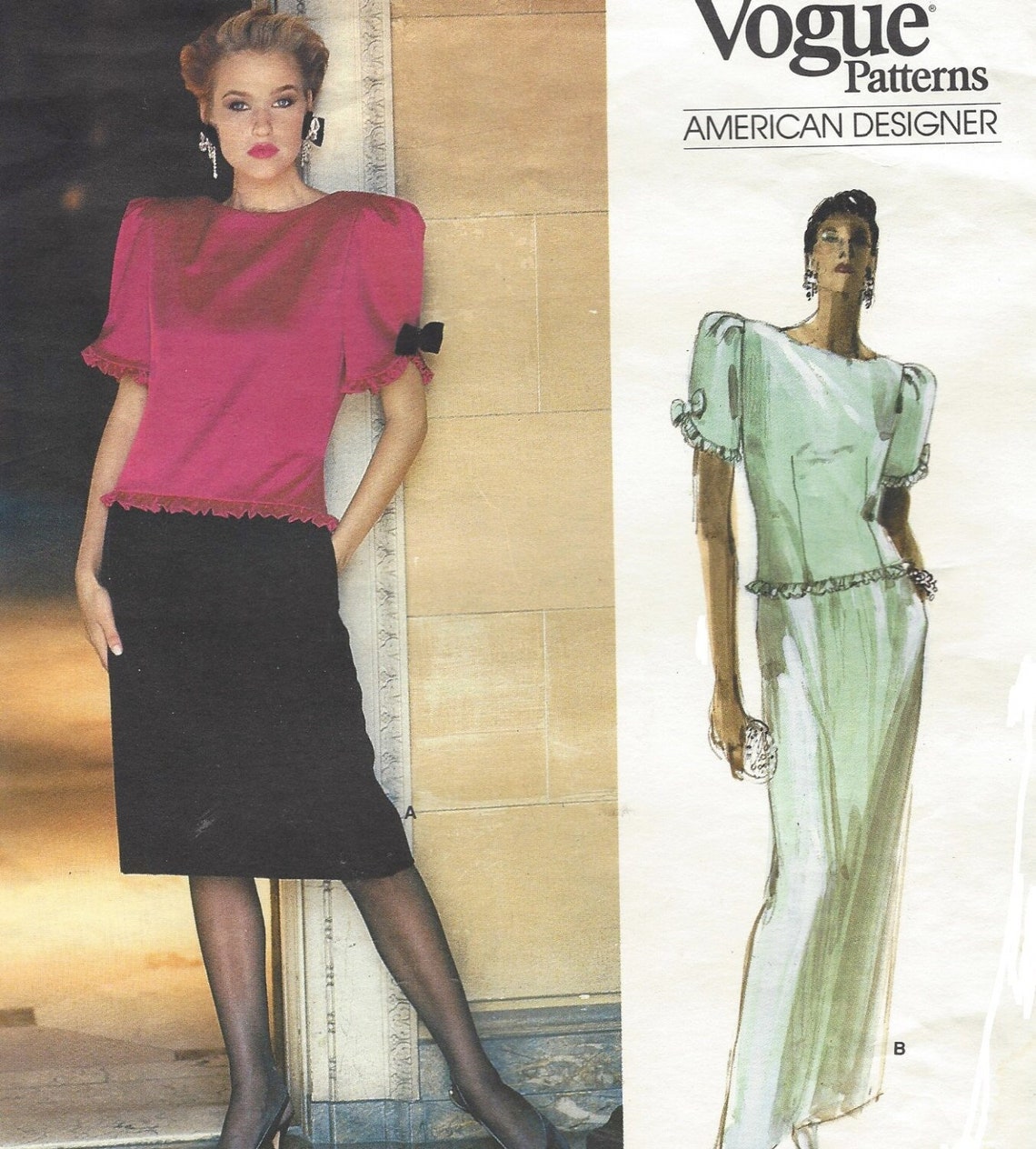 80s Vogue Sewing Pattern 1659 Albert Nipon Womens Cocktail or | Etsy