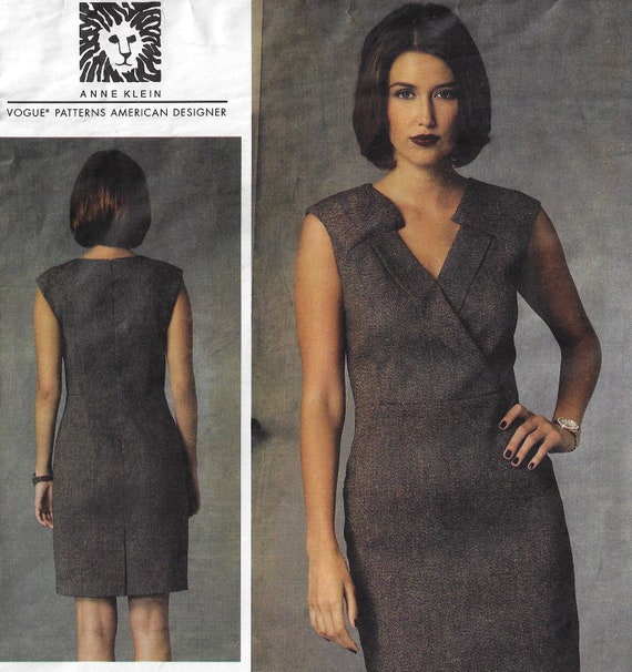 Anne Klein Womens Surplice Bodice Dress Sleeveless Notched Neckline OOP Vogue Sewing Pattern V1420 Size 6 8 10 12 14 Bust 30 1 2 to 36 FF Etsy Canada