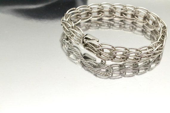 アームレット シルバー Vintage Sterling Silver Open Weave Bracelet Stamped CR