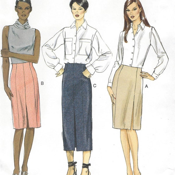 OOP Vogue Sewing Pattern V8773 Womens Skirts with Raised Waist, Length & Seam Details Size 14 16 18 20 22 Hip 38 40 42 44 46 FF Very Easy