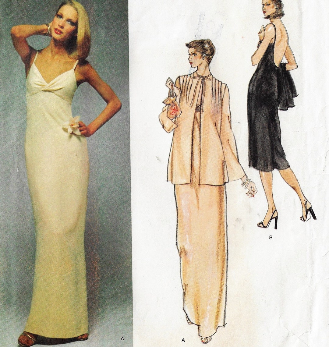 70s Nina Ricci Womens Sexy Slip Dress & Soft Jacket Vogue - Etsy