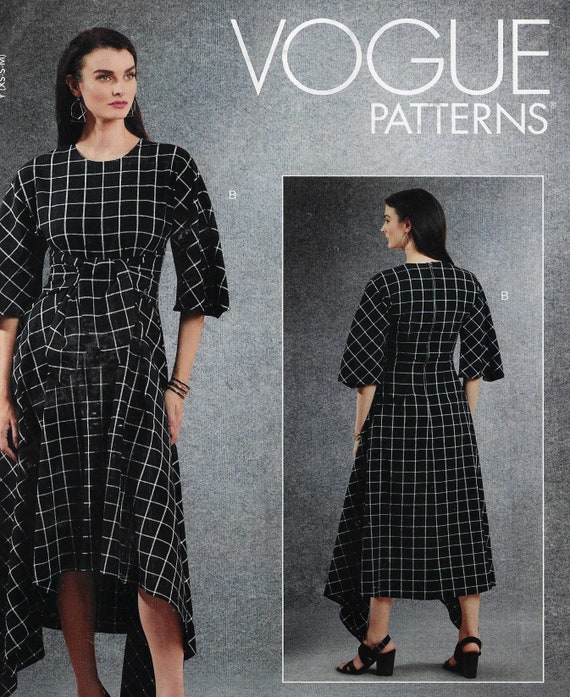 vogue empire waist dress patterns 1960's Vogue Paris Original One Piece Empire Waist Dress Pattern with Long  Sleeves - Christian Dior - Bust 34