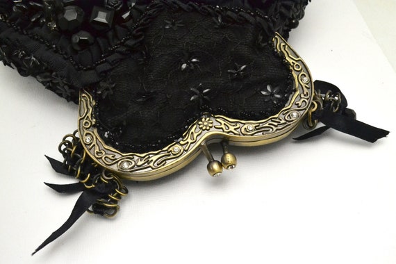 Mary Frances Lolita Purse Black with Sequins, Lac… - image 6