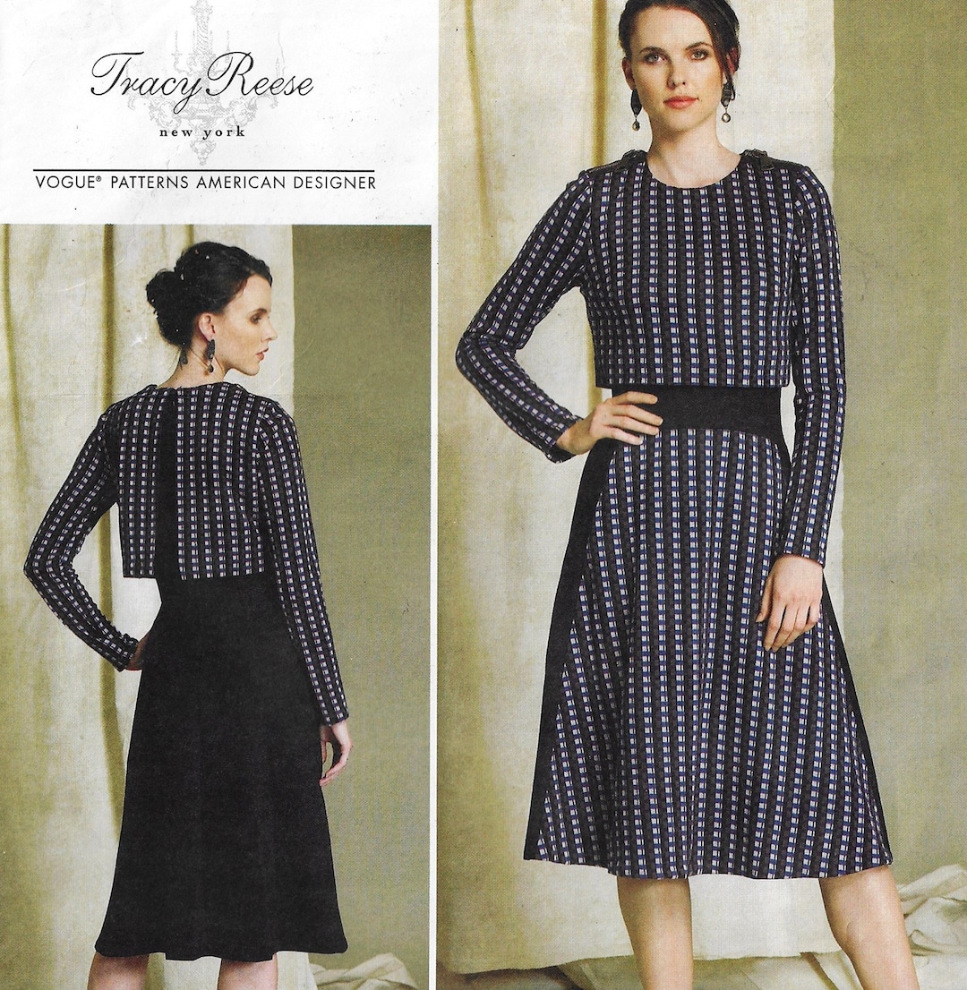 Buy Tracy Reese Womens Dress With Overlay & Flared Skirt Vogue 