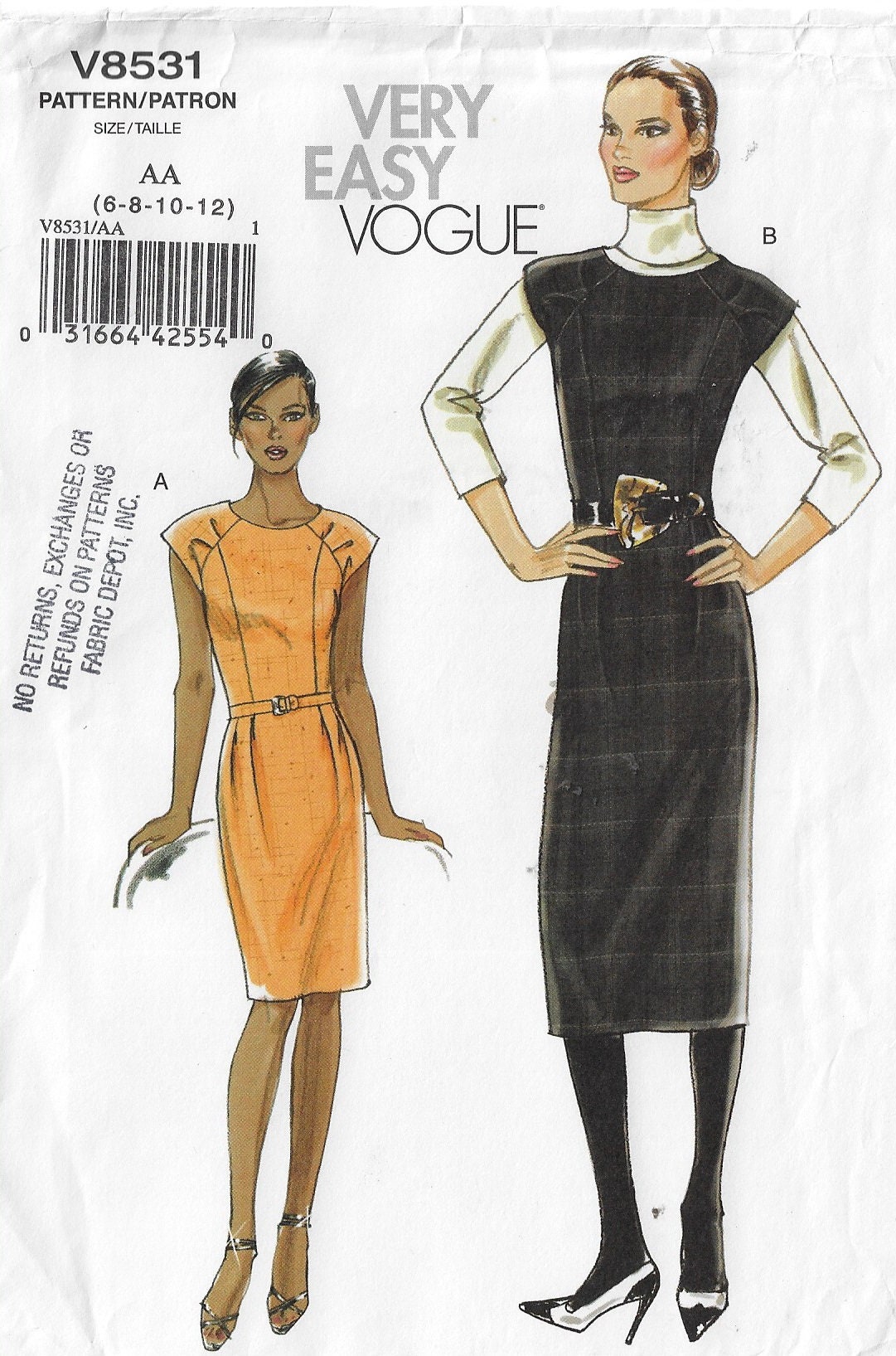 Womens Raglan Sleeve Princess Seam Dress or Jumper OOP Vogue