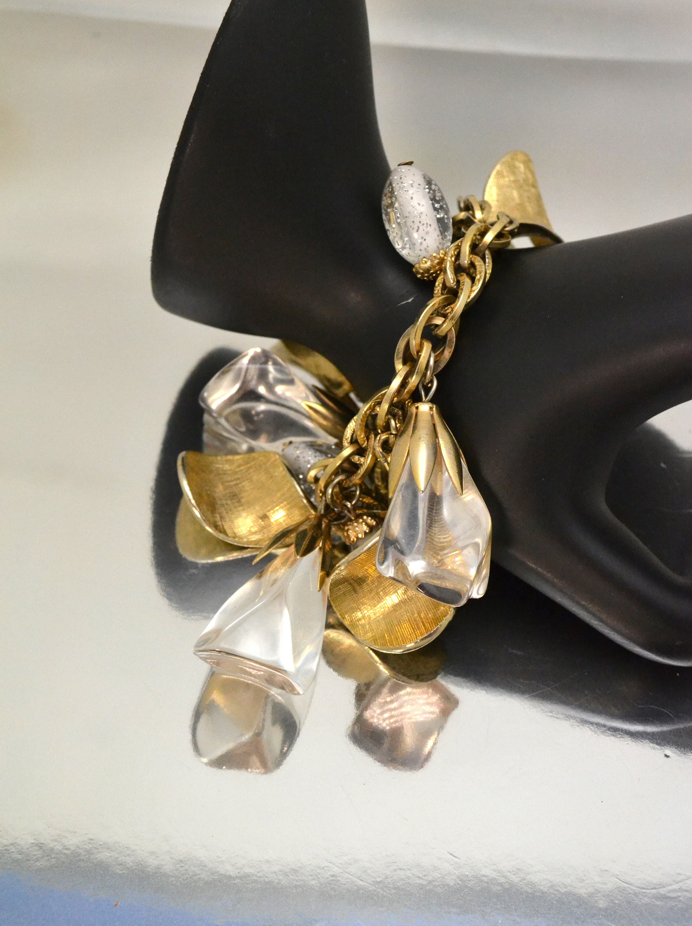 Coro Red Rhinestone Wide Bracelet, Aurora Borealis, 1960s
