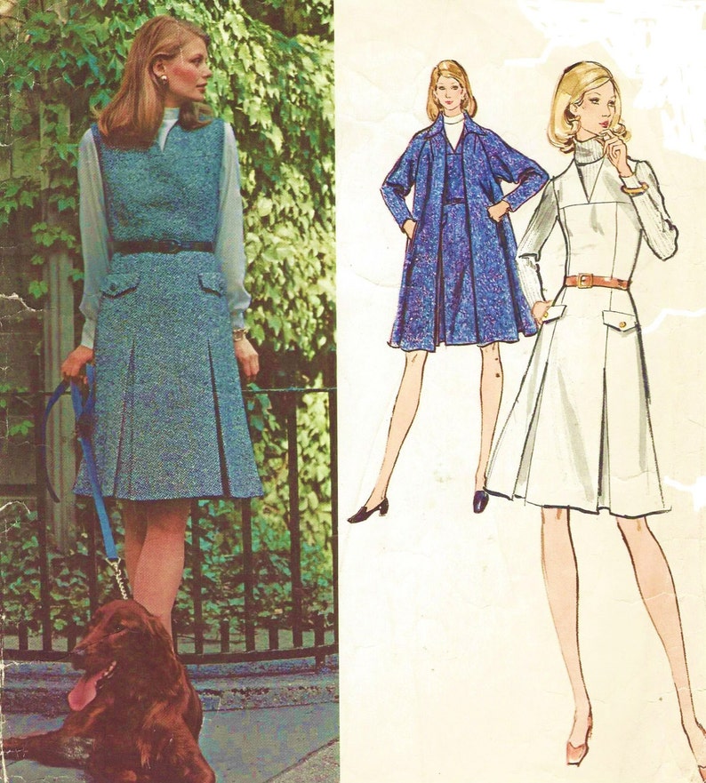 70s Sybil Connolly Womens Tent Coat /& Semi-Fitted Jumper Vogue Sewing Pattern 2778 Size 12 Bust 34